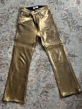 FRAME Le Crop Mini Boot Gold Pants SZ 27